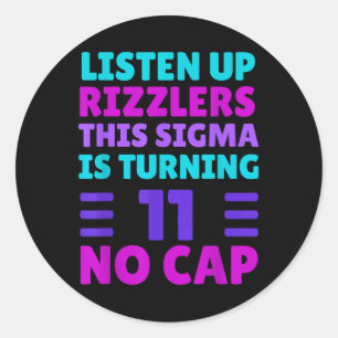 Adesivo Redondo Camisa De Aniversário De 11 Anos Engraçado - Rizz,