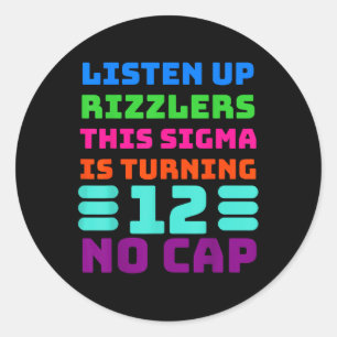 Adesivo Redondo Camisa De Aniversário Engraçado De 12 Anos - Rizz,