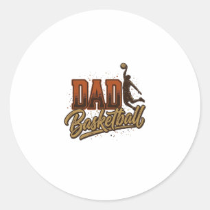 Adesivo Redondo Camisa de Basquete do Papai Design de Gravação Vin