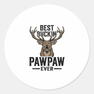 Adesivo Redondo Camisa de Caça ao Veado Vintage Best Buckin Pawpaw
