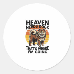 Adesivo Redondo Camisa de Cachorro Chow Chow Heaven Tributo Vintag