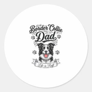 Adesivo Redondo Camisa de cachorro com gravação vintage de pai Bor