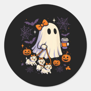 Adesivo Redondo Camisa de Cachorro Fantasma Coquette Halloween Cac