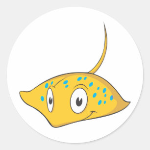 Adesivo Redondo Camisa de Cartografia de Stingray Personalizada e