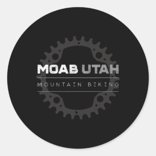 Adesivo Redondo Camisa de Ciclismo de Montanha Moab Utah - Vintage