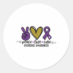 Adesivo Redondo Camisa de Conscientização sobre Overdose Faixa Rox