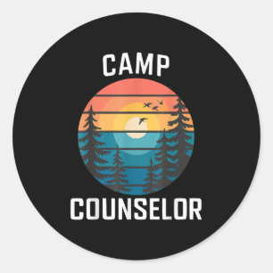 Adesivo Redondo Camisa de Conselheiro de Acampamento Verão Acampam