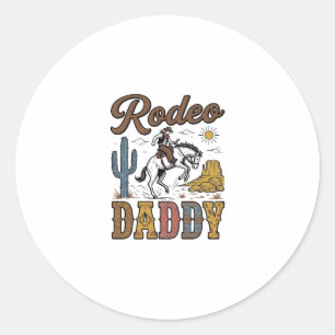 Adesivo Redondo Camisa de Cowboy Western Vintage Rodeo Daddy Desig