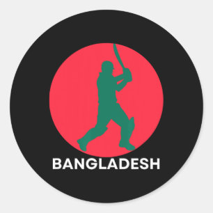 Adesivo Redondo Camisa de críquete de Ngladesh Bandeira de críquet
