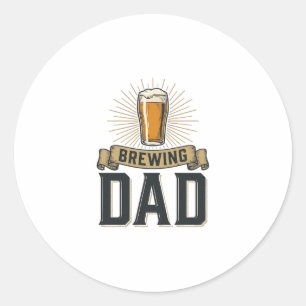 Adesivo Redondo Camisa de desenho de cerveja de papai cervejeiro v