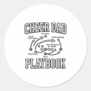 Adesivo Redondo Camisa de Design Vetorial Vintage Cheer Dad Playbo
