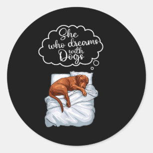 Adesivo Redondo Camisa de dormir de cachorro Vizsla