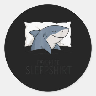 Adesivo Redondo Camisa de dormir favorita de tubarão para meninos