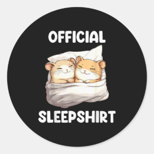 Adesivo Redondo Camisa de dormir Hamster Amantes de Animais Pijama