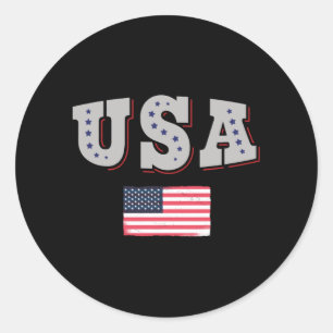Adesivo Redondo Camisa de Fã de Futebol dos EUA Bandeira Americana