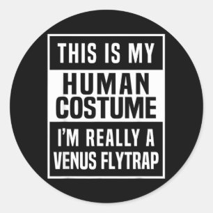 Adesivo Redondo Camisa de Fantasia de Venus Flytrap ideia engraçad