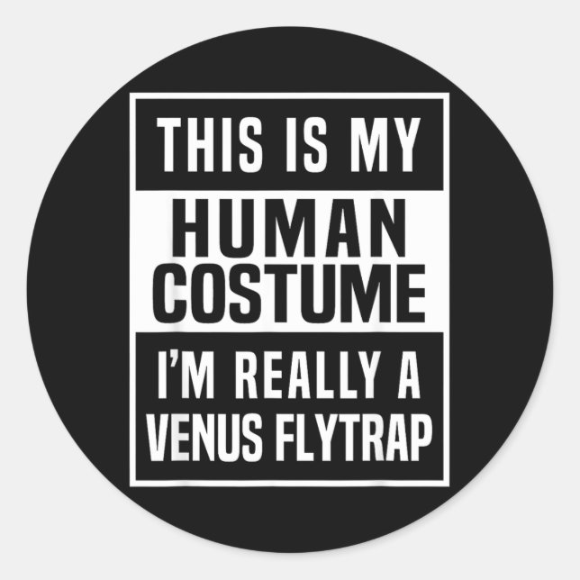 Adesivo Redondo Camisa de Fantasia de Venus Flytrap ideia engraçad (Frente)