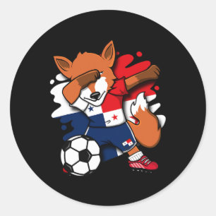 Adesivo Redondo Camisa de Fãs de Futebol do Panamá Raposa Dabbing