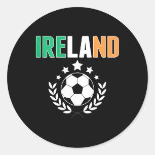 Adesivo Redondo Camisa de Fãs de Futebol Orgulhosos da Irlanda - A