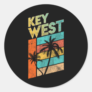Adesivo Redondo Camisa de Férias em Família em Key West Flórida 