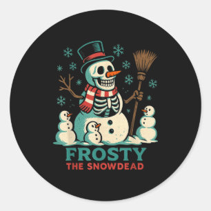 Adesivo Redondo Camisa de Frosty O Boneco de Neve Morto Humor Esqu