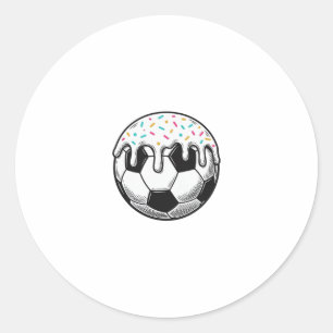 Adesivo Redondo Camisa de Futebol Bola de Futebol com Glacê Vintag