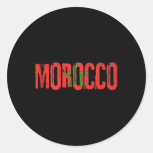 Adesivo Redondo Camisa de Futebol da Bandeira Marroquina Marrocos