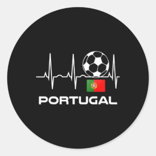Adesivo Redondo Camisa de Futebol de Portugal Camisa de Futebol Po