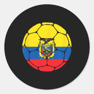 Adesivo Redondo Camisa de Futebol do Equador Ll Bandeira Equadoria