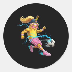 Adesivo Redondo Camisa de futebol engraçada da Nana para meninas,