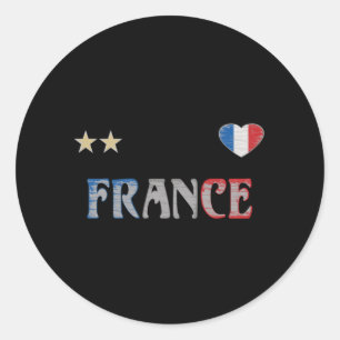 Adesivo Redondo Camisa de Futebol Fã da França Bandeira Francesa