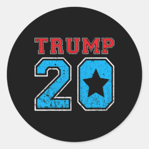 Adesivo Redondo Camisa de Futebol Vintage Eleição Donald Trump 202
