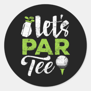 Adesivo Redondo Camisa de golfe Let's Par Tee Golf Golfer Equipe M