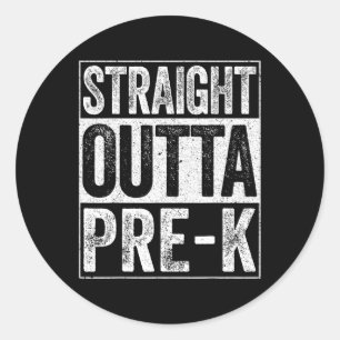 Adesivo Redondo Camisa de Graduação Pré-k fora da pré-escola 1