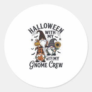Adesivo Redondo Camisa de Gravura Vintage Equipe Gnome de Hallowee
