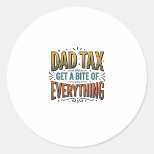Adesivo Redondo Camisa de Gravura Vintage Funny Dad Tax Design_1