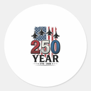 Adesivo Redondo Camisa de Gravura Vintage Patriótica de 250 Anos