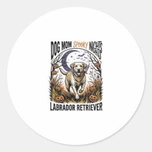 Adesivo Redondo Camisa de Halloween Labrador Vintage Gráfica de Mã