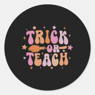 Adesivo Redondo Camisa De Halloween Para O Trick Ou O Ensino Da Ca