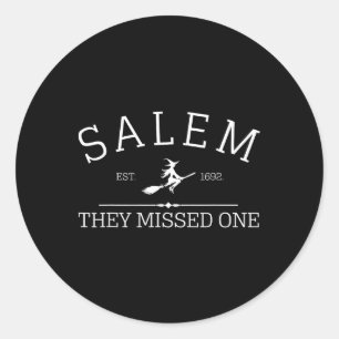 Adesivo Redondo Camisa De Halloween Salem 1692 Eles Perderam Um