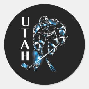 Adesivo Redondo Camisa de Hockey Eddy'S Canyon Uni-adulto Utah Hoc