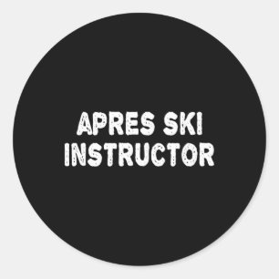 Adesivo Redondo Camisa de Instrutor de Apres Ski Mulheres Homens E