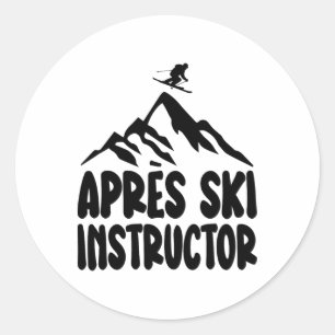 Adesivo Redondo Camisa de Instrutor de Apres Ski Mulheres Homens P
