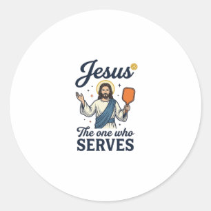 Adesivo Redondo Camisa de Jesus Pickleball O Que Serve
