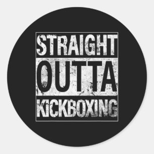 Adesivo Redondo Camisa de Kickboxing Simplesmente do Kickboxing T
