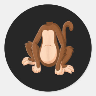 Adesivo Redondo Camisa de Macaco Crianças Homens Mulheres Fantasia