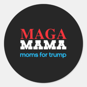 Adesivo Redondo Camisa De Mama Para Mães Para A Eleição Trump Patr