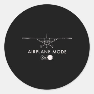 Adesivo Redondo Camisa de manga curta modo avião presente de voo C