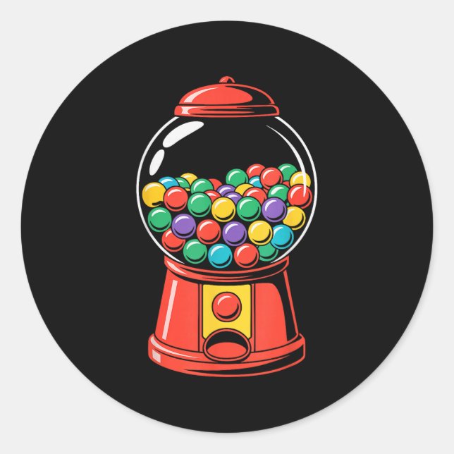 Adesivo Redondo Camisa de Máquina de Gumball Adulto Homens Mulhere (Frente)