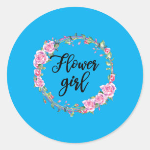 Adesivo Redondo Camisa de Menina de Flores Meninas Casamento Corre